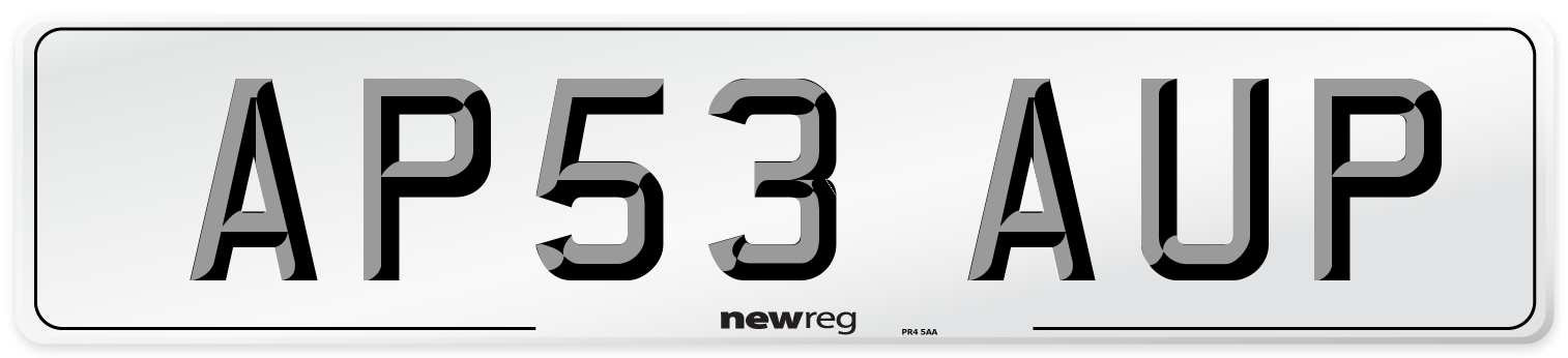 AP53 AUP Number Plate from New Reg